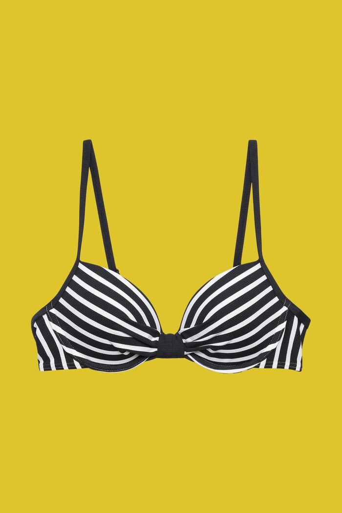 Polstret bikinitop med bøjle og striber, BLACK, detail image number 4