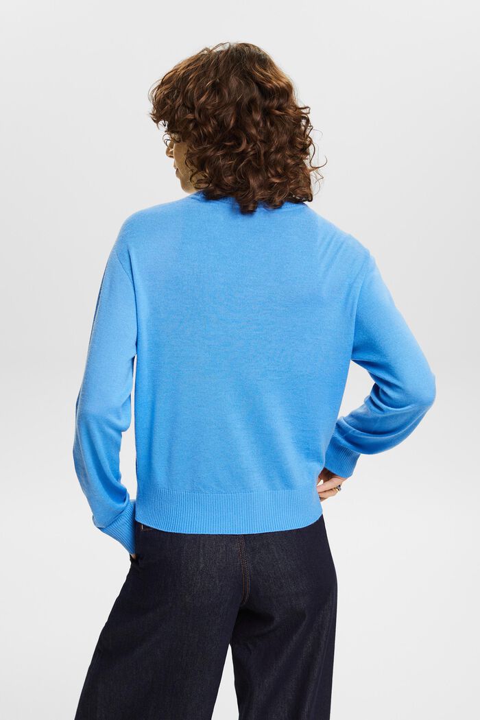 Sweater i kashmir med rund hals, BLUE, detail image number 2