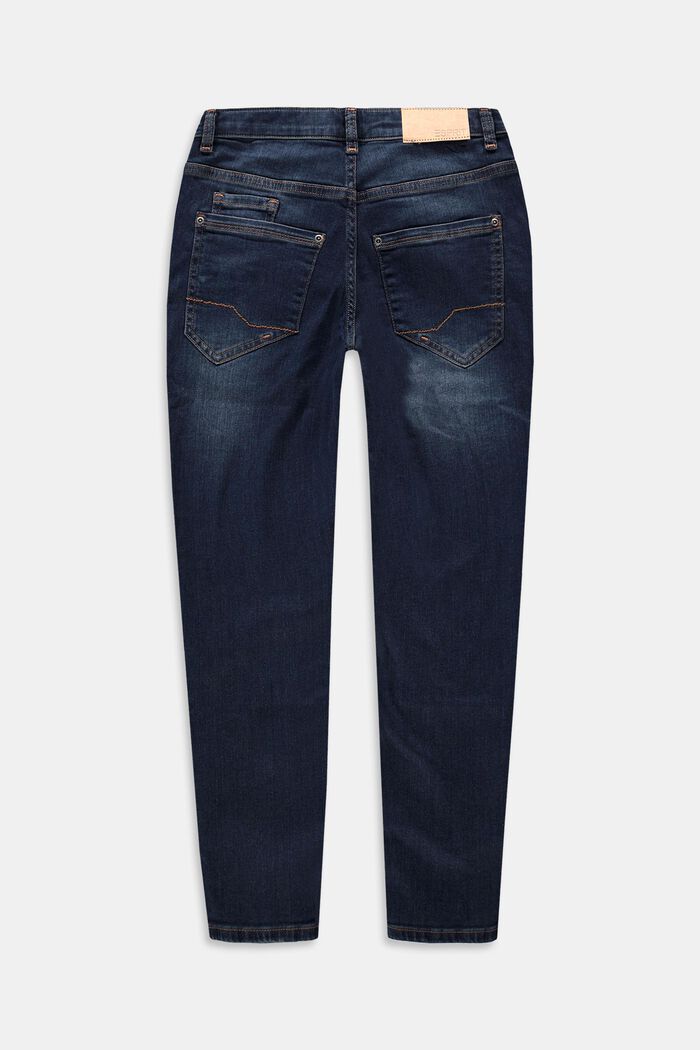 Tapered jeans med justerbar linning, BLUE BLACK WASHED, detail image number 1