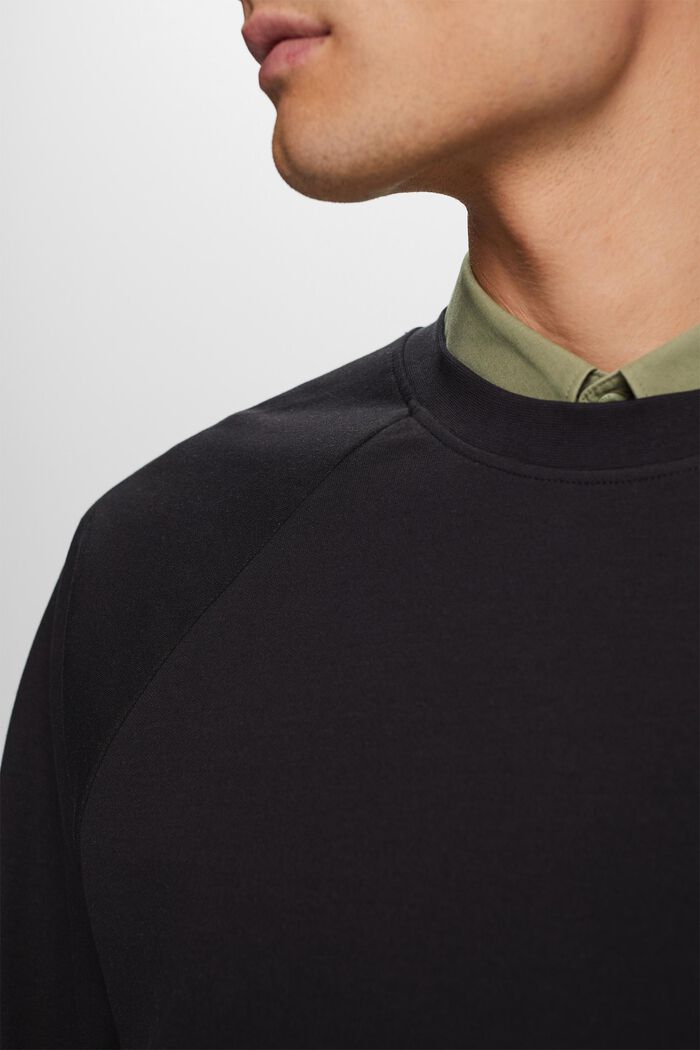 Basis-sweatshirt, bomuldsmiks, BLACK, detail image number 2