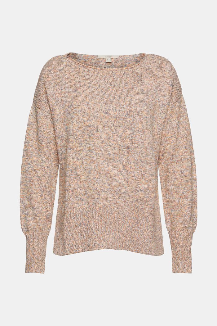 Pullover med rullekant, 100% bomuld, BLUSH, overview
