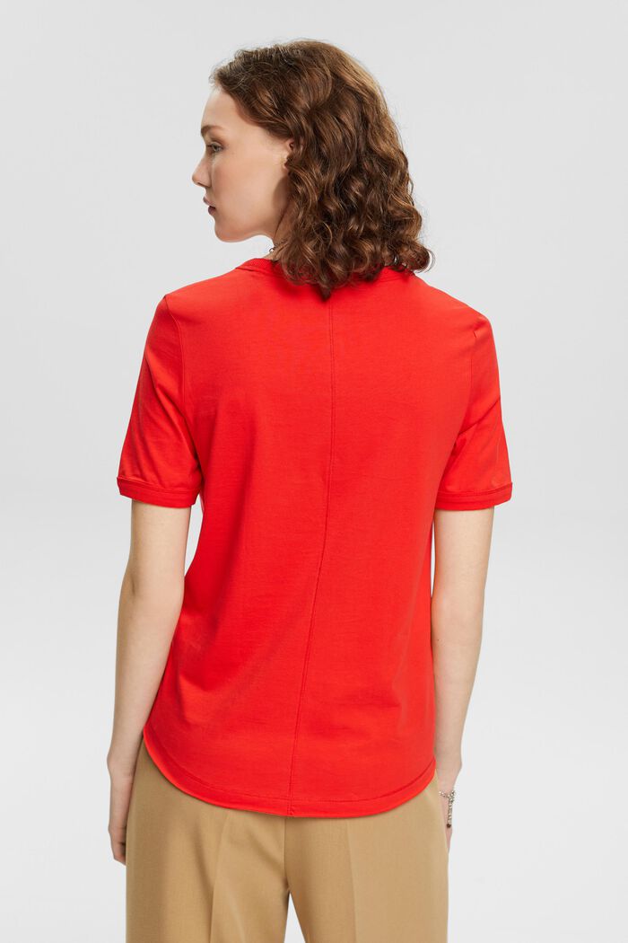 Bomulds-T-shirt med hjerteformet logo, RED, detail image number 3