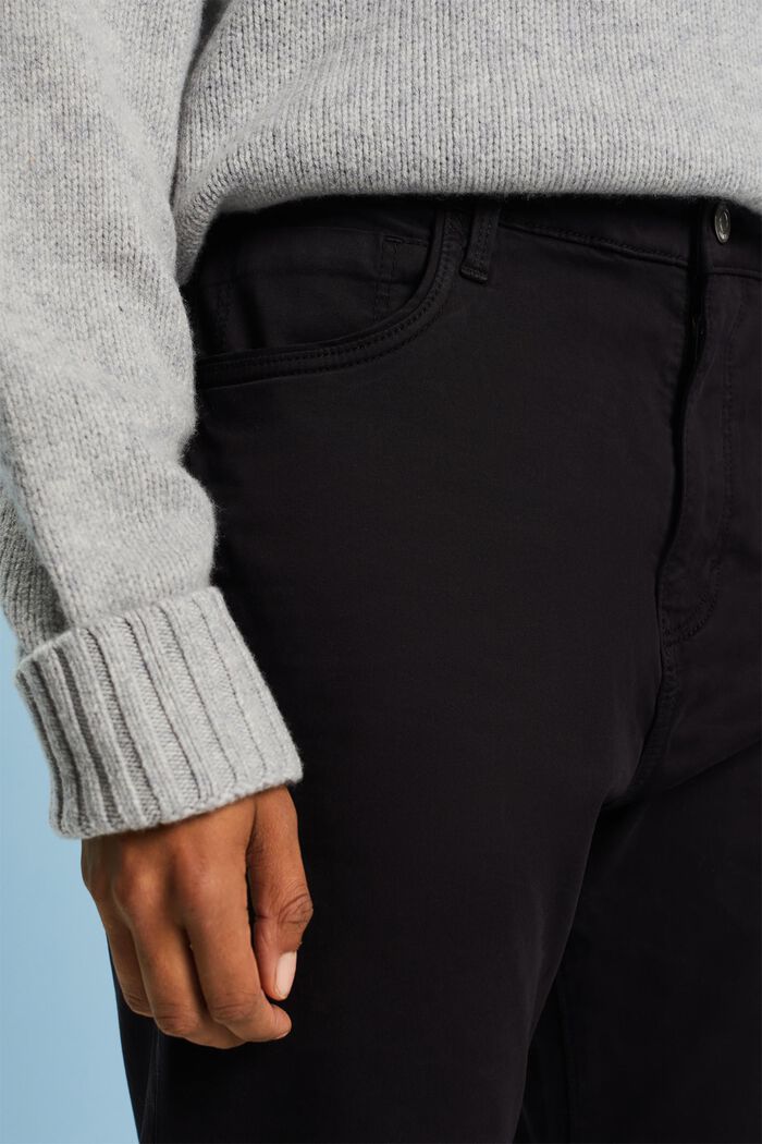 Twill-bukser i slim fit, BLACK, detail image number 2