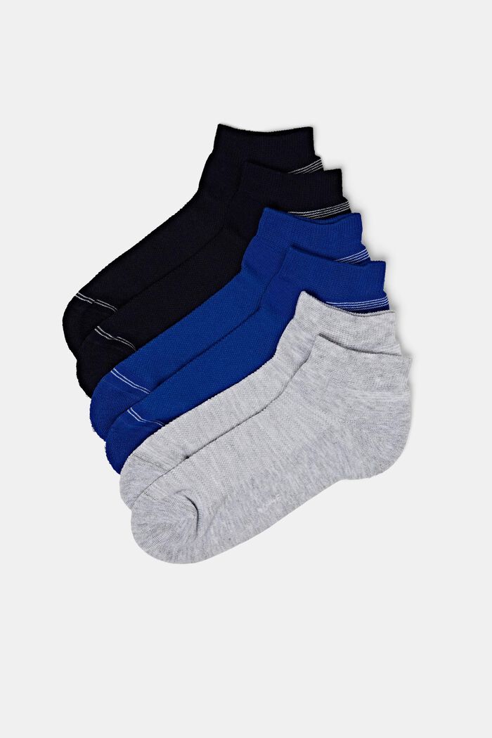 Pakke med 3 par sneakerssokker med mesh-struktur, BLACK/BLUE, detail image number 0