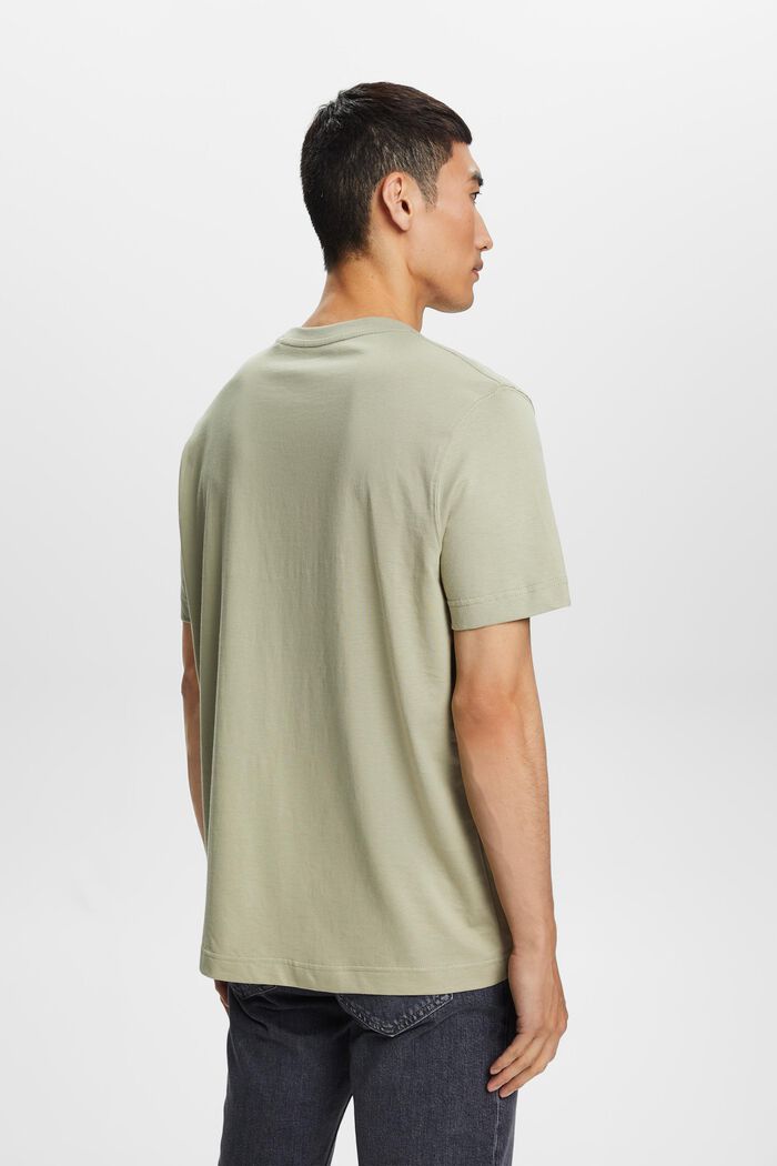 T-shirt i økologisk bomuld med print, DUSTY GREEN, detail image number 3