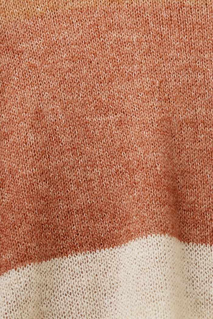 Pullover med farveblok, uldmiks, CARAMEL, detail image number 5