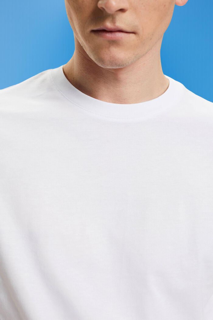 Jersey-T-shirt med rund hals, WHITE, detail image number 1