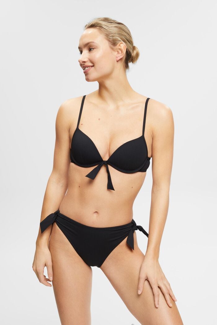 Tekstureret bikinitop med knudetalje, BLACK, detail image number 0