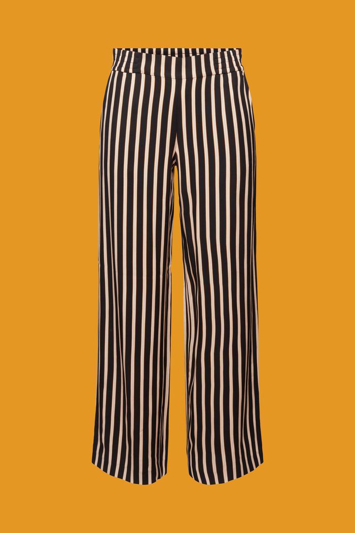 Stribede bukser med vide ben, BLACK, detail image number 6