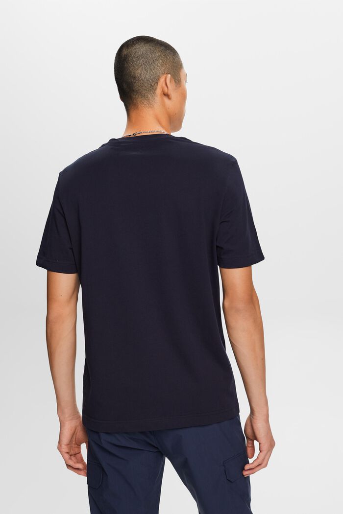 Jersey-T-shirt med print, 100 % bomuld, NAVY, detail image number 4