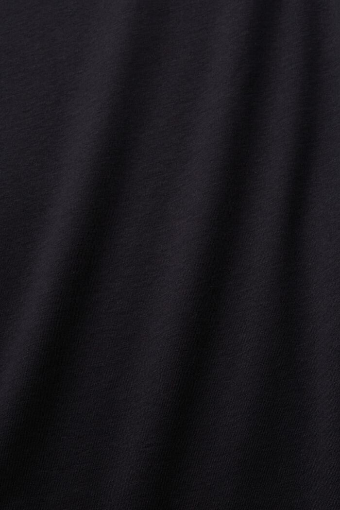 T-shirt med rund hals, 100 % bomuld, BLACK, detail image number 5