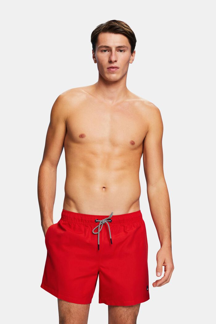 Beach shorts med elastisk linning, ORANGE RED, detail image number 1