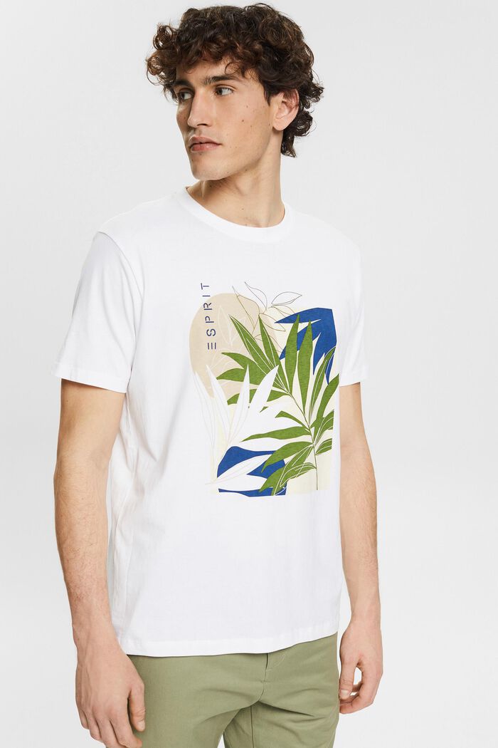 Jersey-T-shirt med planteprint