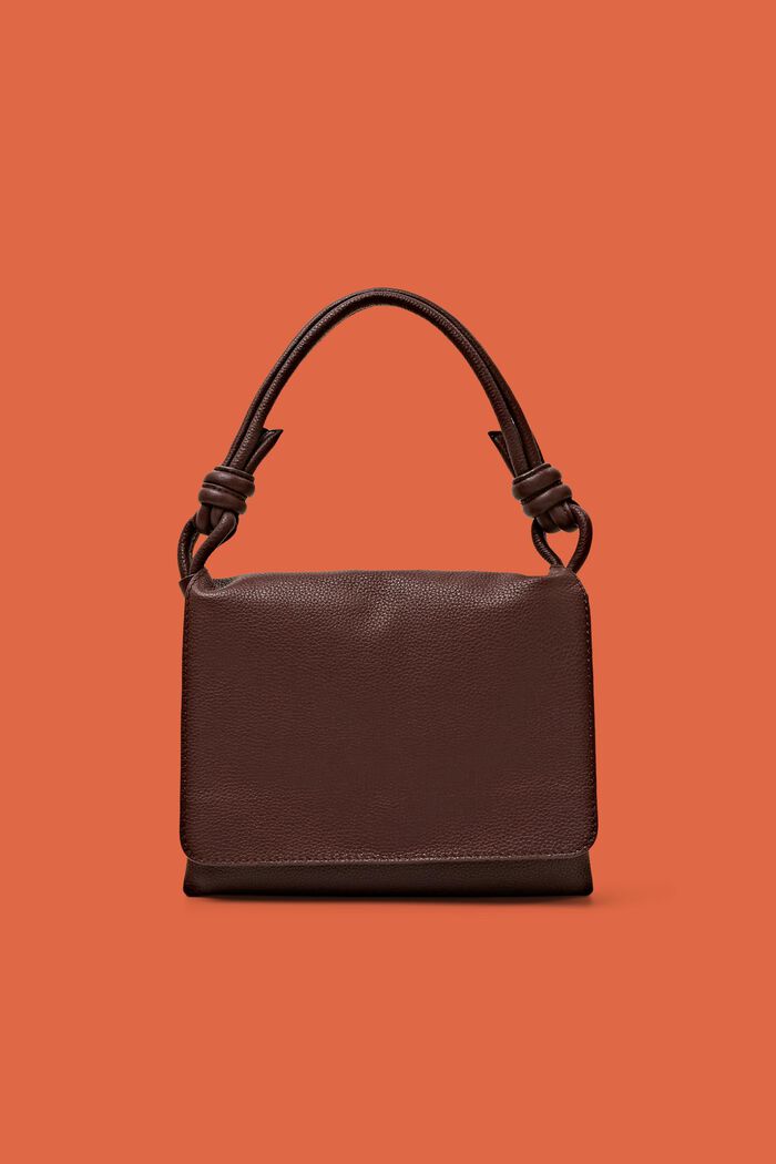 Lille lædertaske med klap, BROWN, detail image number 0