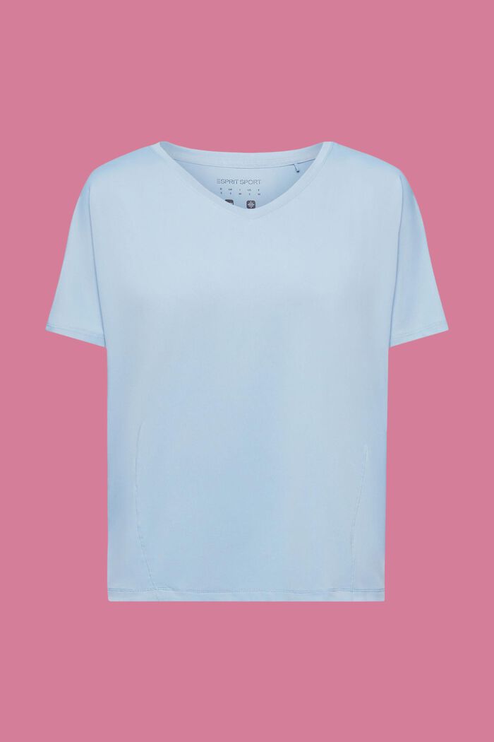 Active-T-shirt med V-hals og E-DRY, PASTEL BLUE, detail image number 5