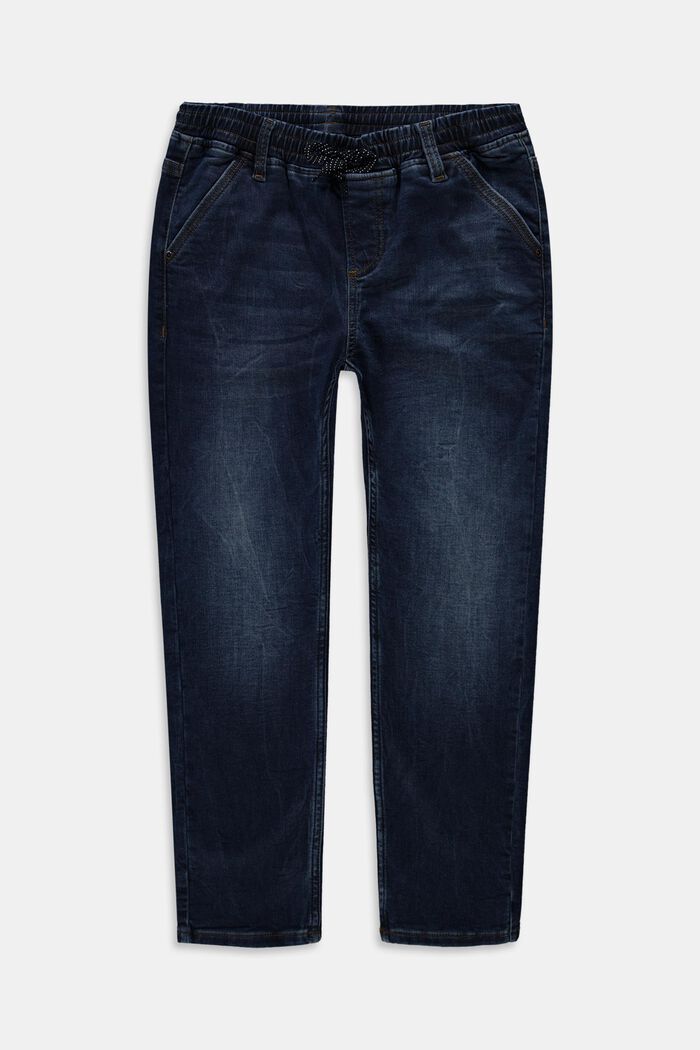 Jeans med elastisk linning, BLUE DARK WASHED, detail image number 0