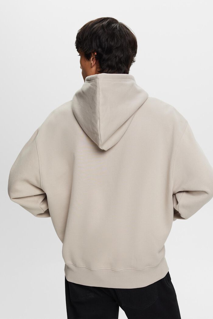 Sweatshirt med hætte og syet logo, PASTEL GREY, detail image number 3