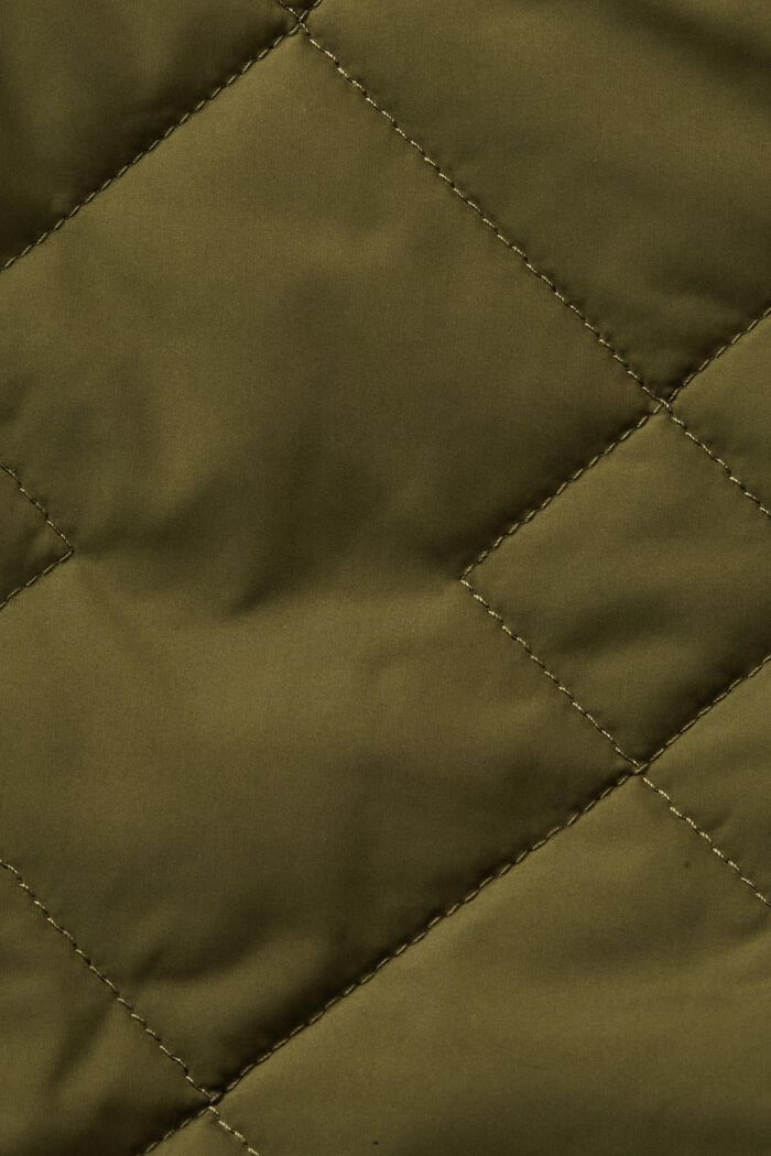 Vendbar quiltet sherpafrakke, DARK KHAKI, detail image number 5