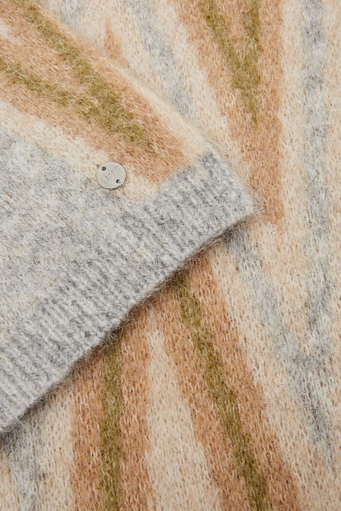 Halstørklæde i uld-/mohairmiks, LIGHT GREY, detail image number 1