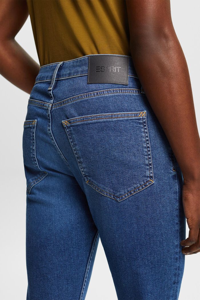 Skinny jeans med mellemhøj talje, BLUE MEDIUM WASHED, detail image number 3
