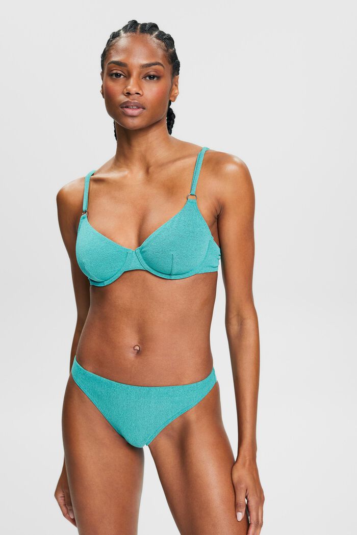 Tofarvet bikinitop med bøjle, AQUA GREEN, detail image number 0