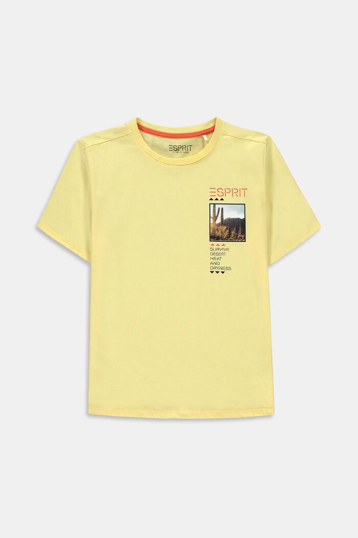 Oversized T-shirt med fotoprint, 100% bomuld, BRIGHT YELLOW, detail image number 0