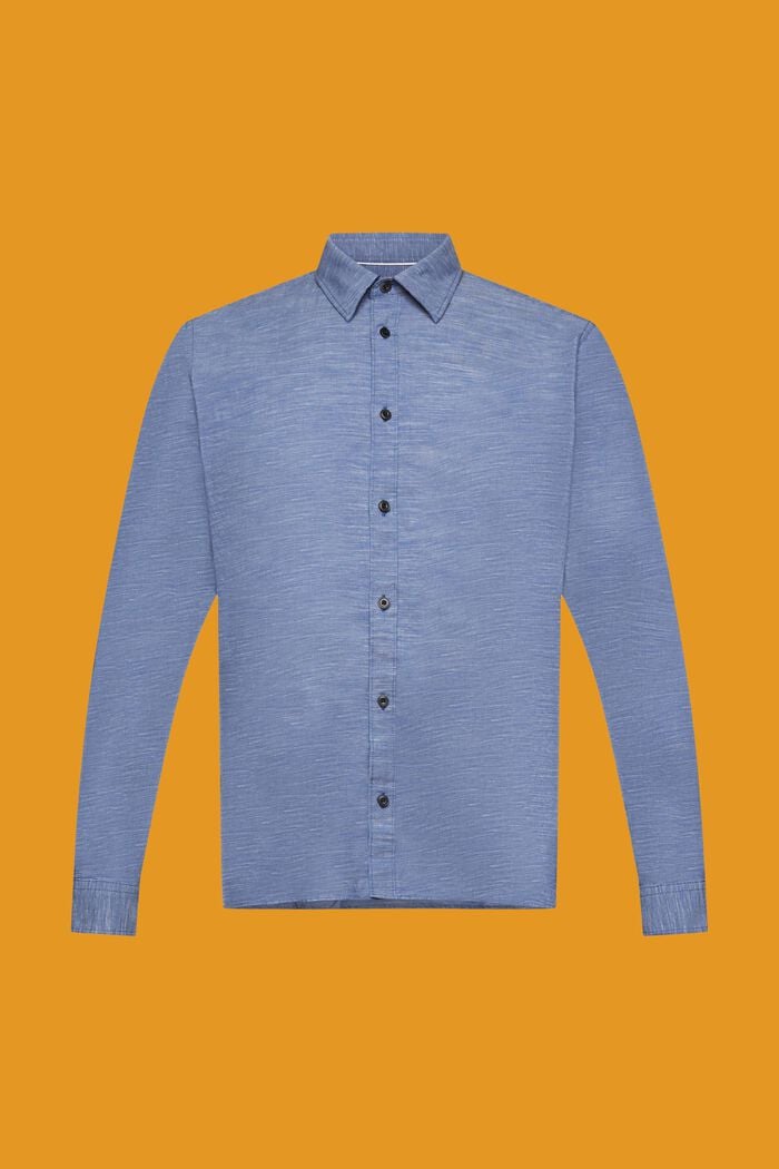 Stribet skjorte i bæredygtig bomuld, BLUE, detail image number 6