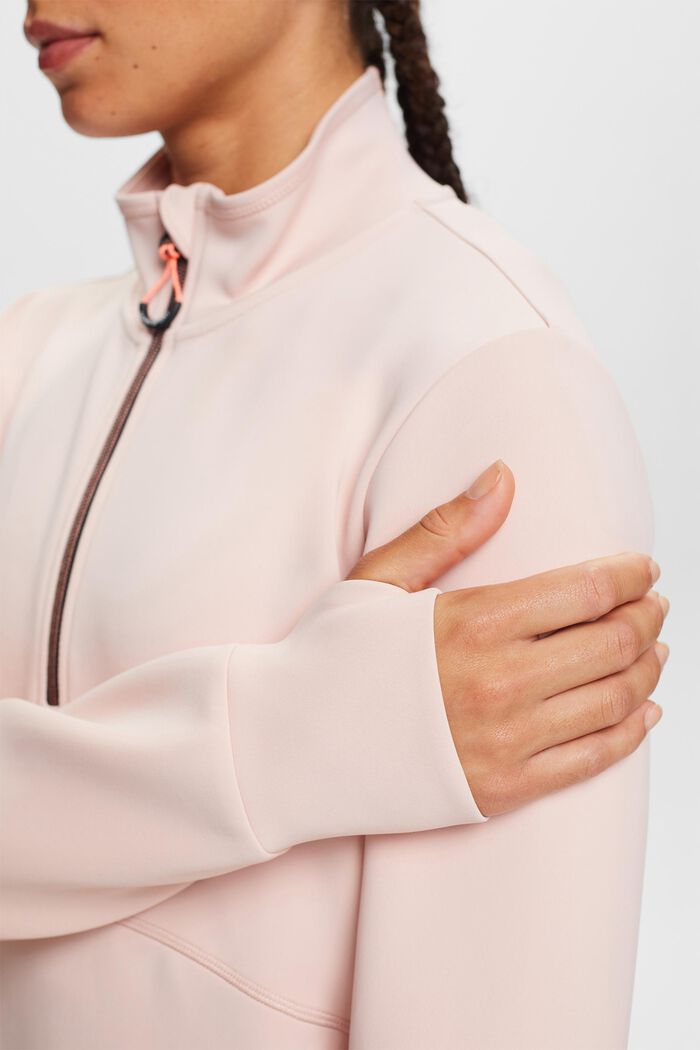 Active-sweatshirt med lynlås i halv længde, PASTEL PINK, detail image number 1