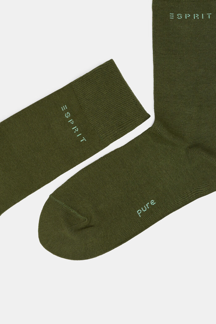 2-pak sokker, økologisk bomuld, OLIVE, detail image number 1
