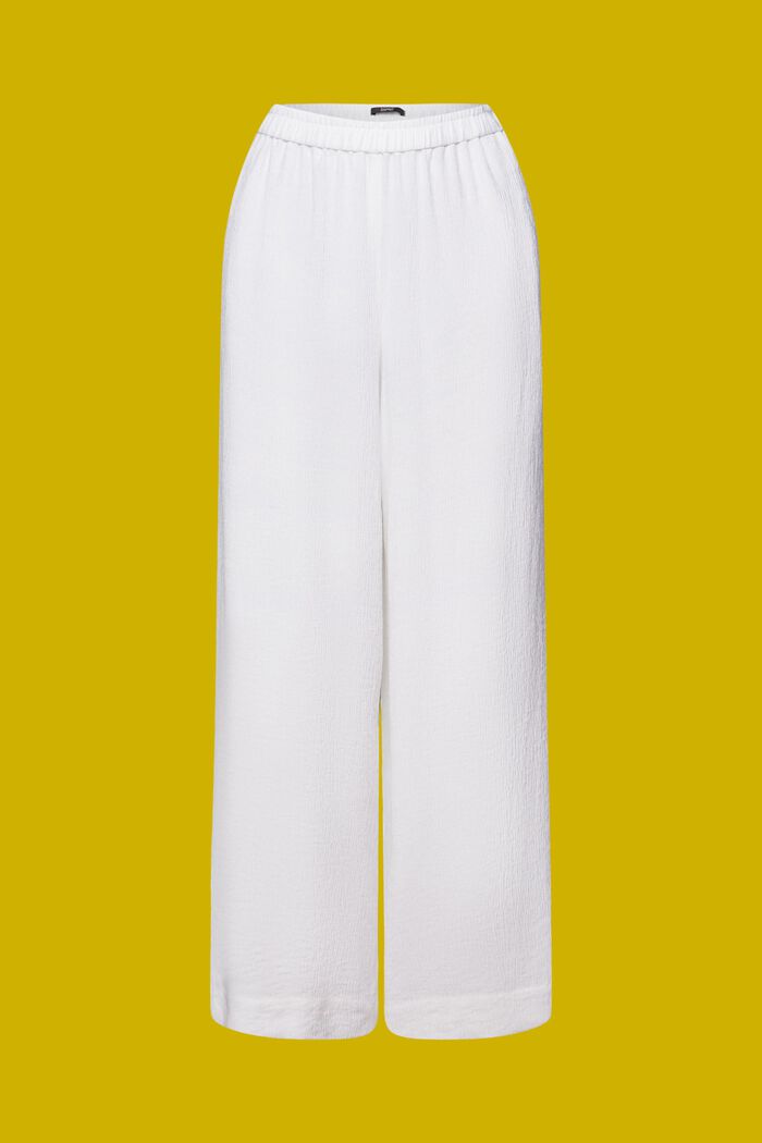 Krøllede pull on-bukser med vide ben, WHITE, detail image number 9