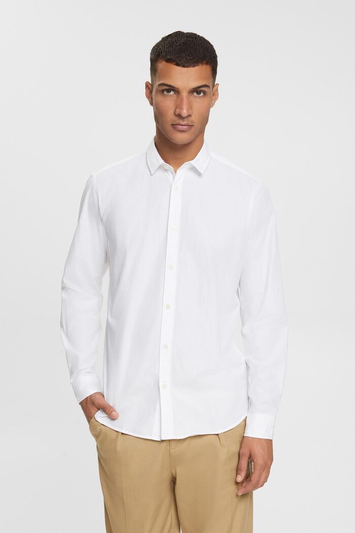 Slim fit-skjorte i bæredygtig bomuld, WHITE, detail image number 1