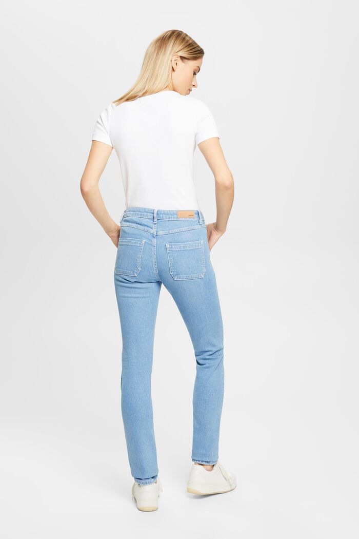 Slim fit-jeans med mellemhøj talje, BLUE LIGHT WASHED, detail image number 3