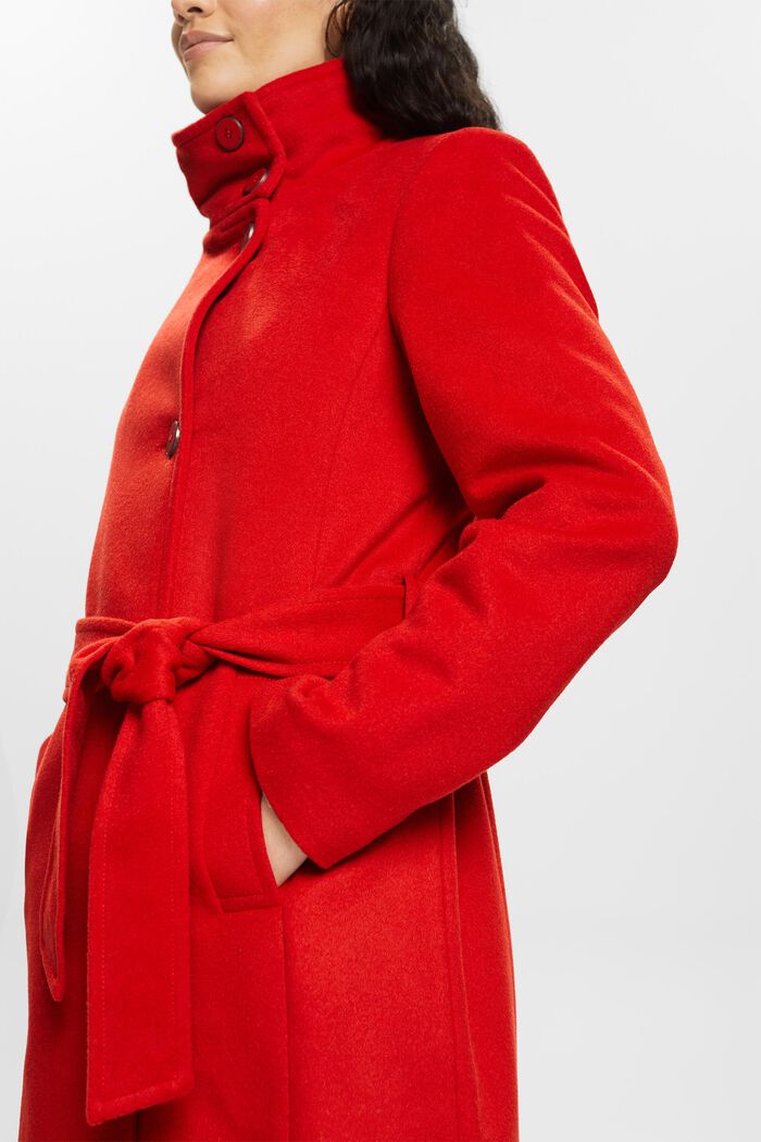 Genanvendt: Frakke i uldmiks med kashmir, RED, detail image number 1
