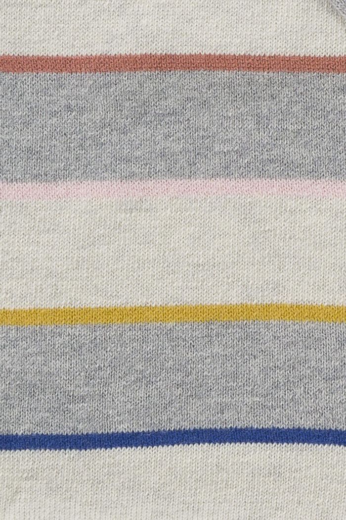 Strikket, stribet tørklæde af bomuldsblanding, SILVER, detail image number 1