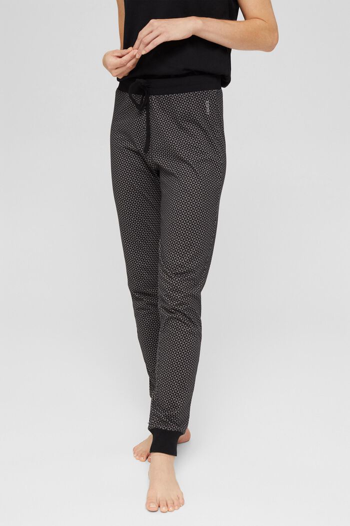 Jersey-pyjamasbukser i 100% økobomuld, BLACK, detail image number 5