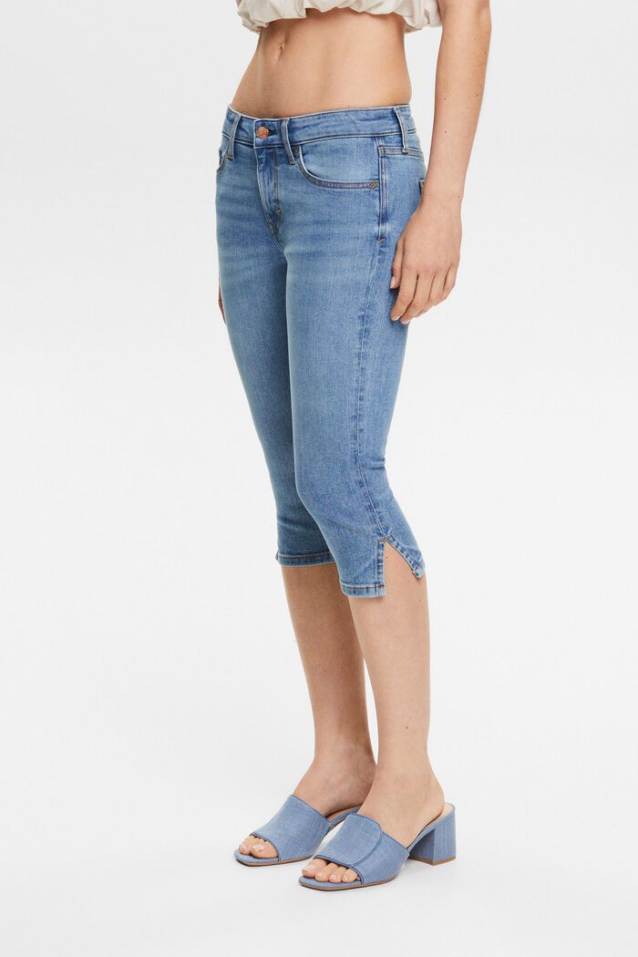 Capri-jeans med mellemhøj talje, BLUE LIGHT WASHED, detail image number 0