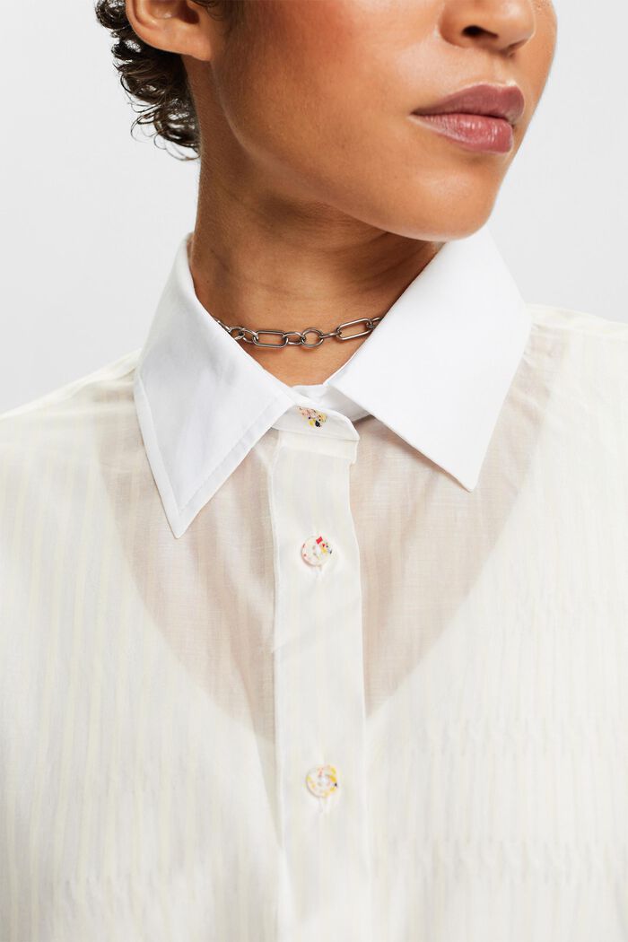 Gennemsigtig button down-skjorte med striber, ICE, detail image number 3