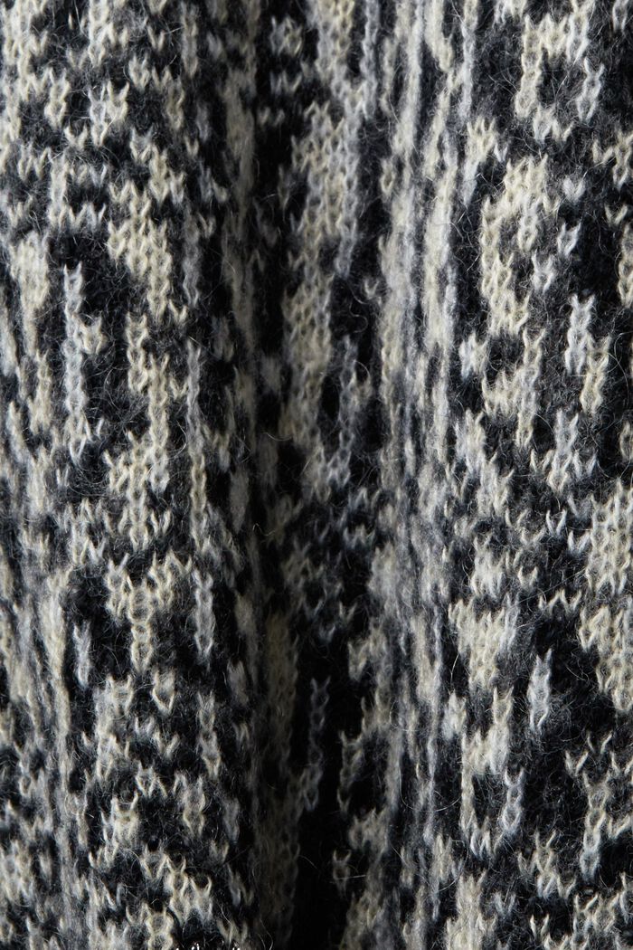 Lamé-sweater med jacquard-mønster, BLACK, detail image number 4