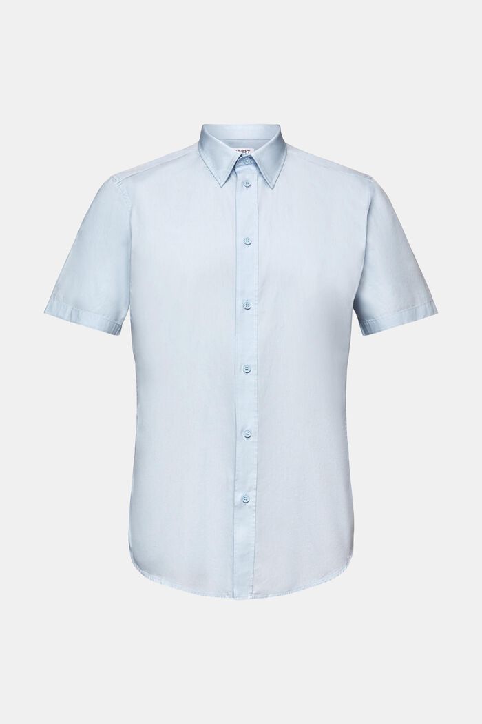 Kortærmet shirt i bomuldspoplin, LIGHT BLUE, detail image number 6