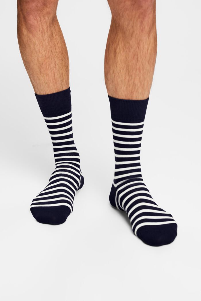 Pakke med 2 par sokker i groft strik, SPACE BLUE, detail image number 1