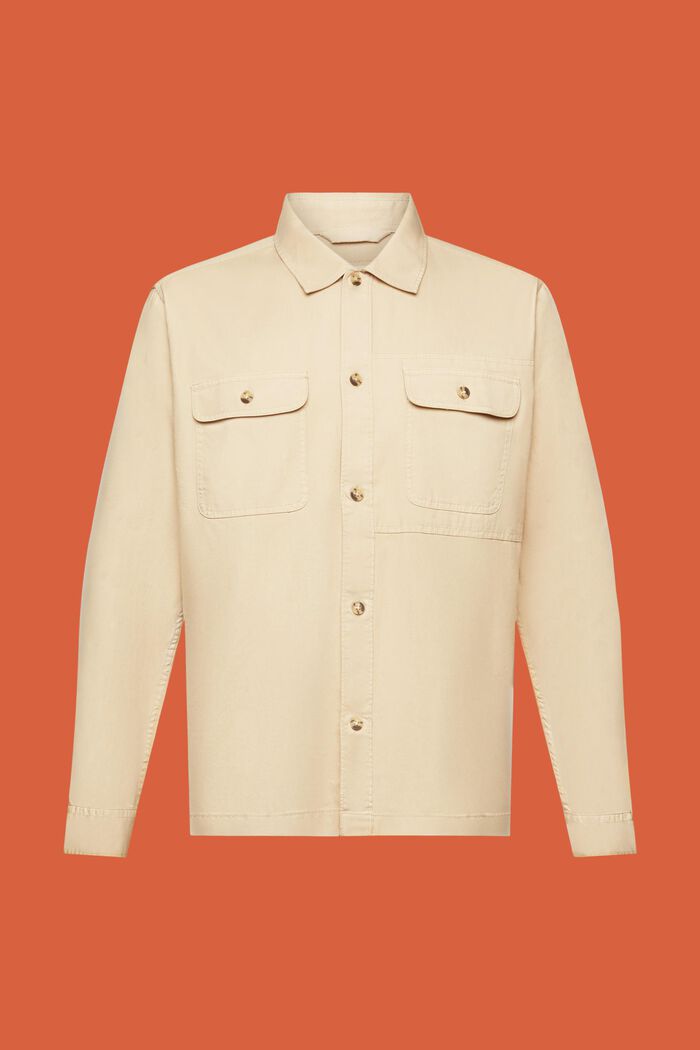 Twill-overshirt, 100 % bomuld, SAND, detail image number 5