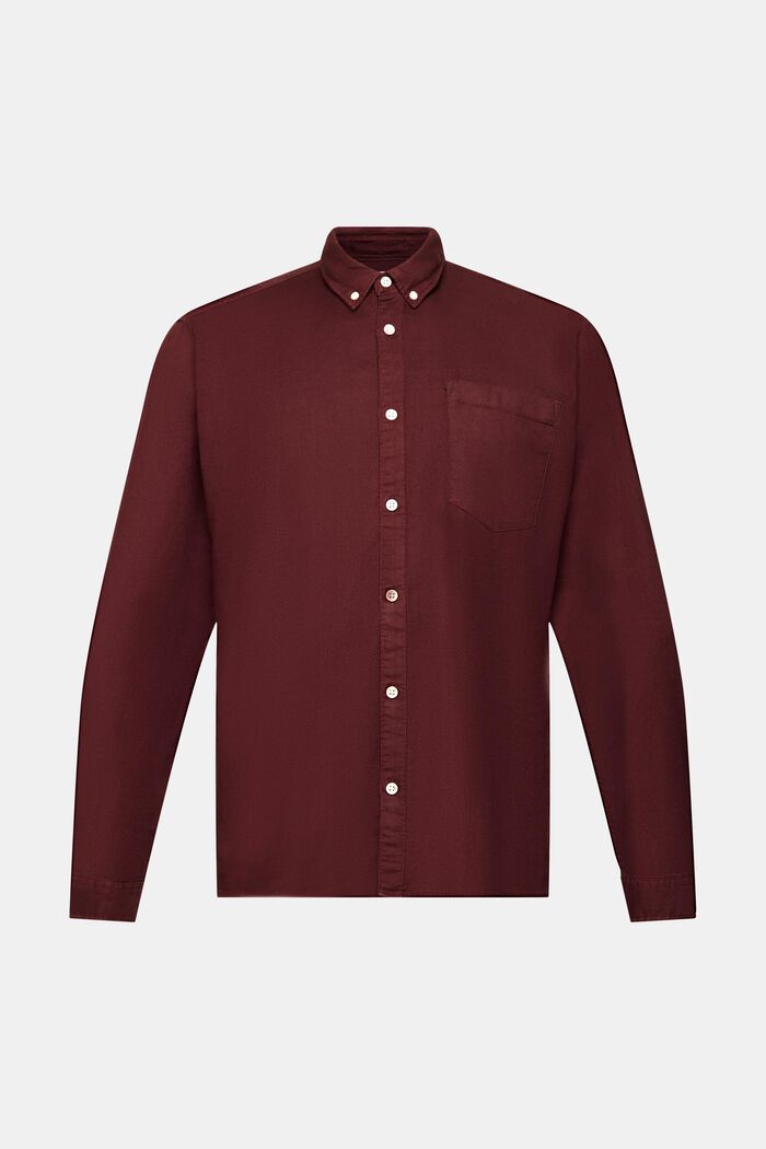 Button down-skjorte i bomuld, BORDEAUX RED, detail image number 6