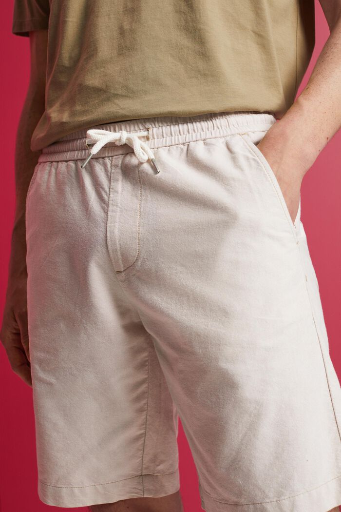 Pull on-shorts i twill, 100 % bomuld, SAND, detail image number 2