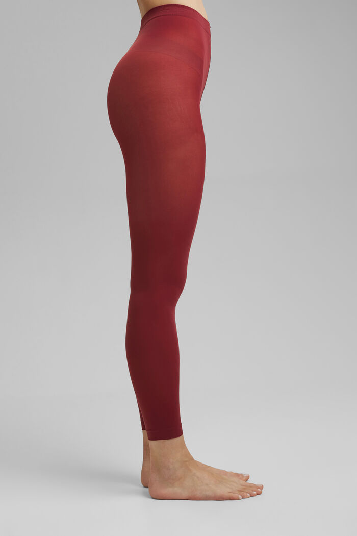 Halv-uigennemsigtige leggings , 50 DEN, SHADOW RED, detail image number 0