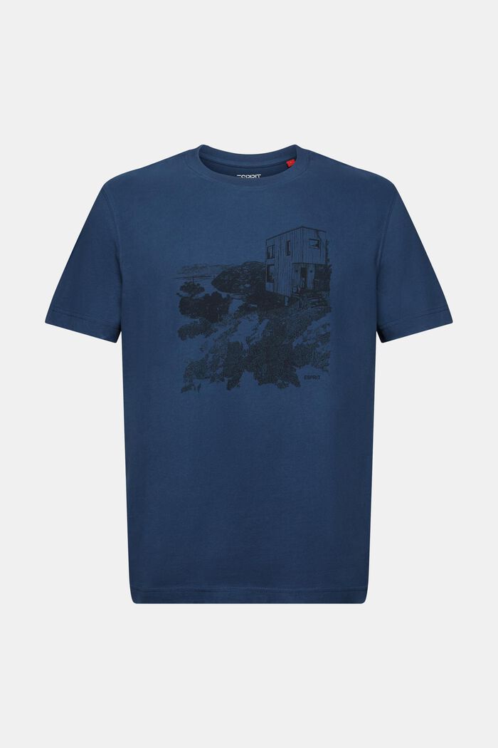 T-shirt med grafisk print, BLUE, detail image number 6