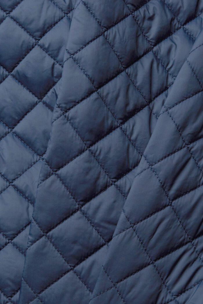 Quiltet jakke med nedfaldende krave, NAVY, detail image number 1
