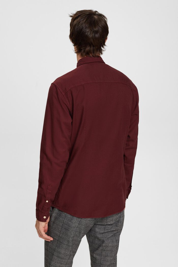 Button down-skjorte i bomuld, BORDEAUX RED, detail image number 3