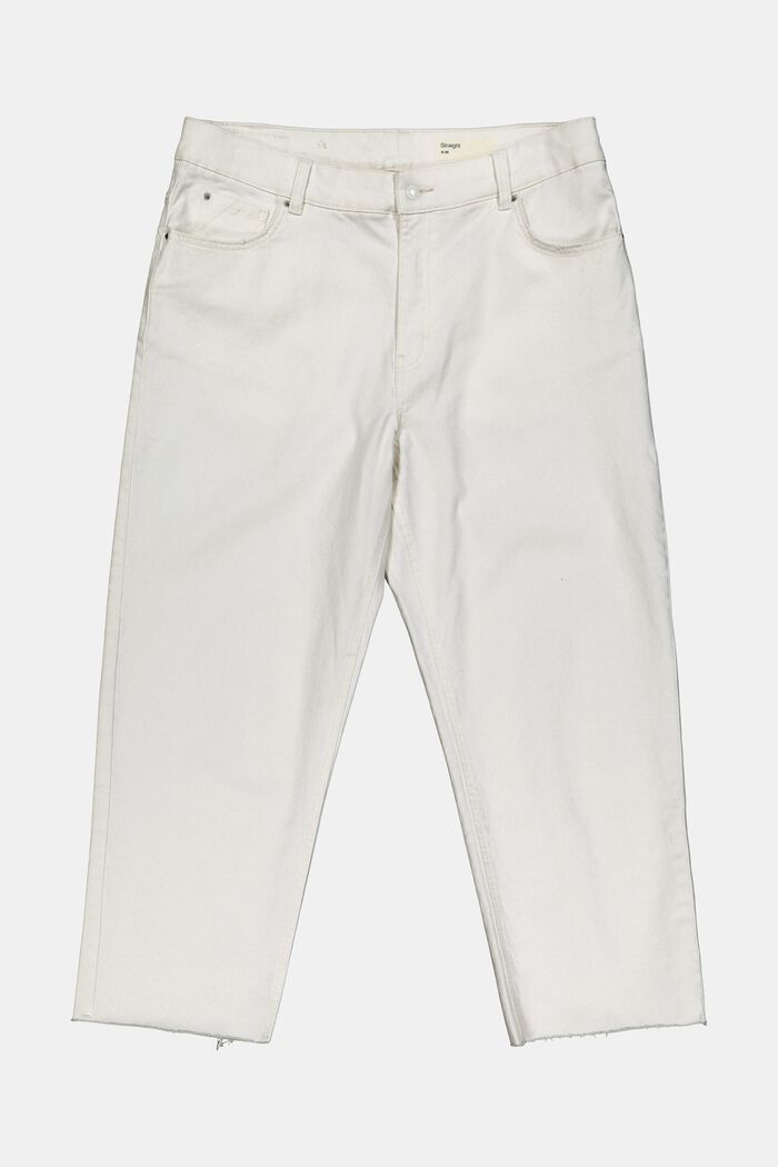 Stumpede jeans med højtaljet linning, økologisk bomuld