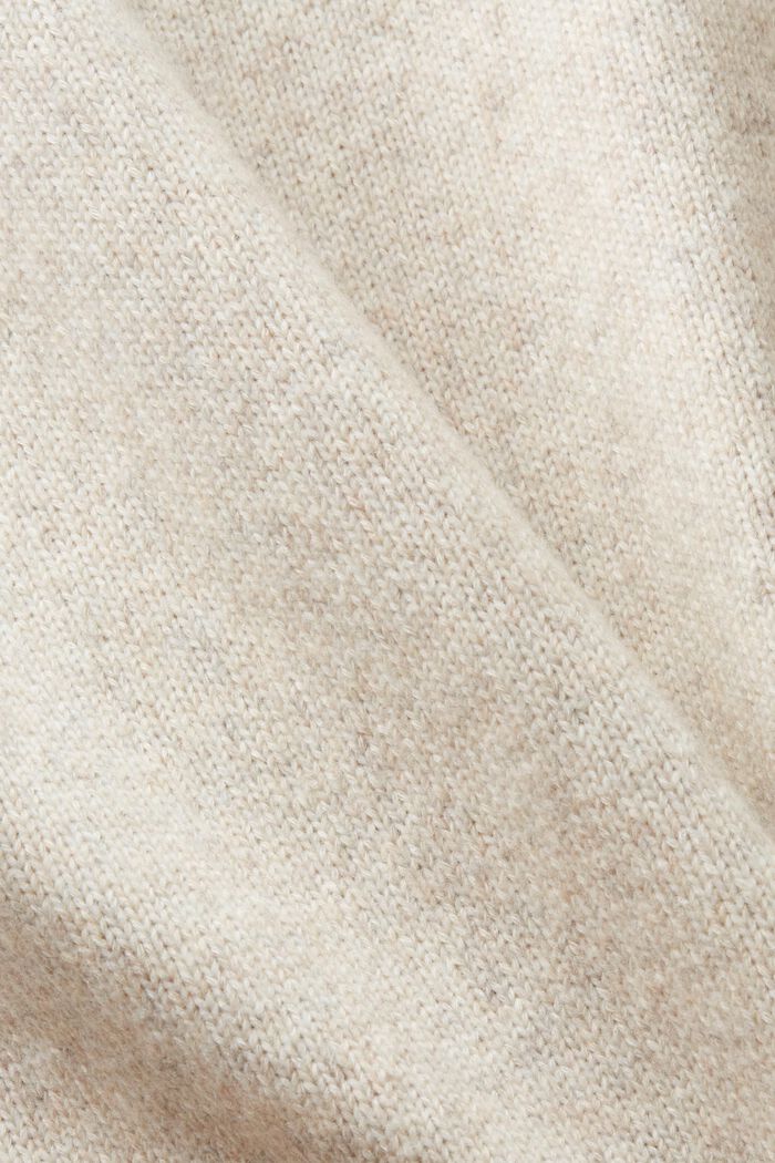 Sweater i uldmiks med rund hals, LIGHT BEIGE, detail image number 4