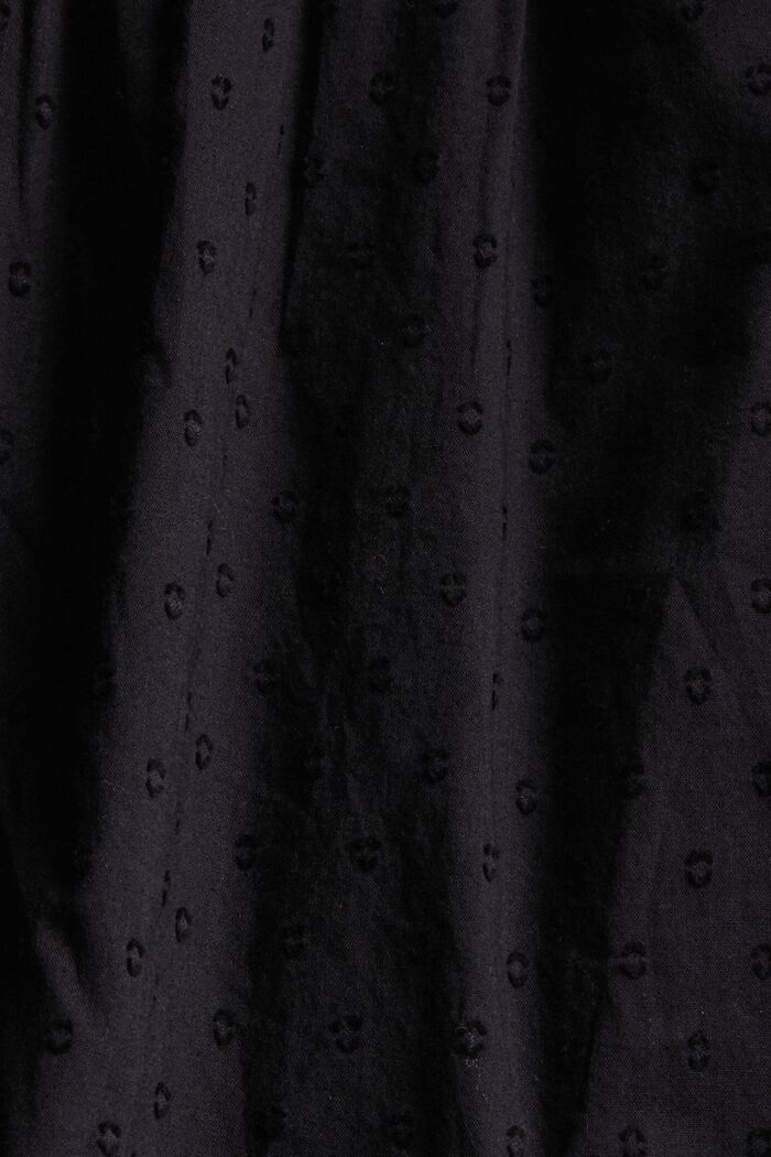 Bluse med dobbystruktur, 100% bomuld, BLACK, detail image number 4